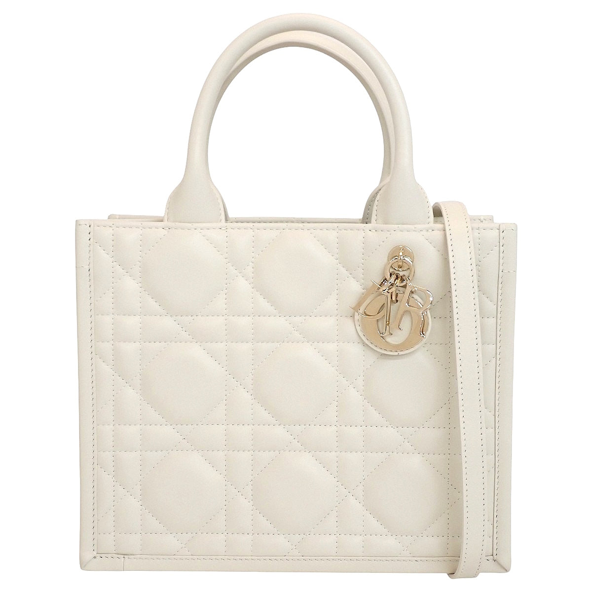 マイクロカナージュ Dior Book Tote バッグ スモール カーフスキン ホワイト M1325OWHP_M030
