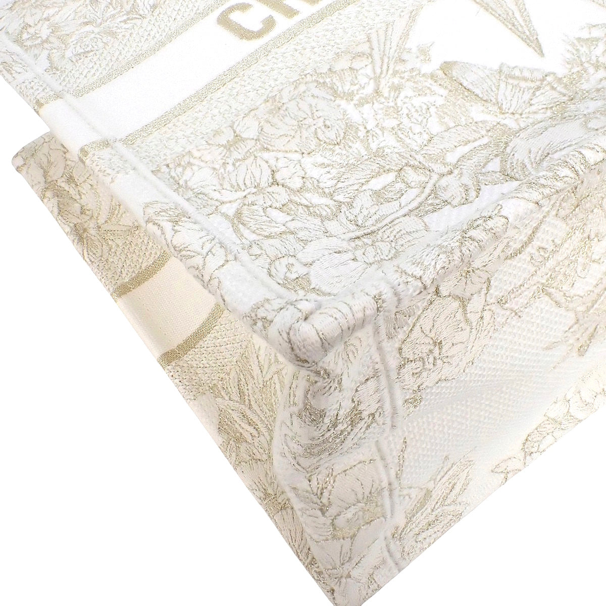 Dior Book Tote 包袋 中号 帆布 白色 金色 迪拜限定