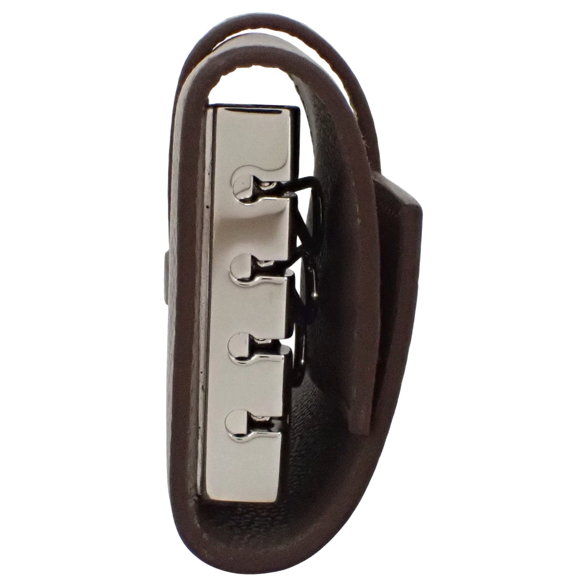 [Unused] Béarn Key Case, Epsom Calfskin, Palladium-Finish Hardware, Etoupe / Silver Hardware, U Stamp