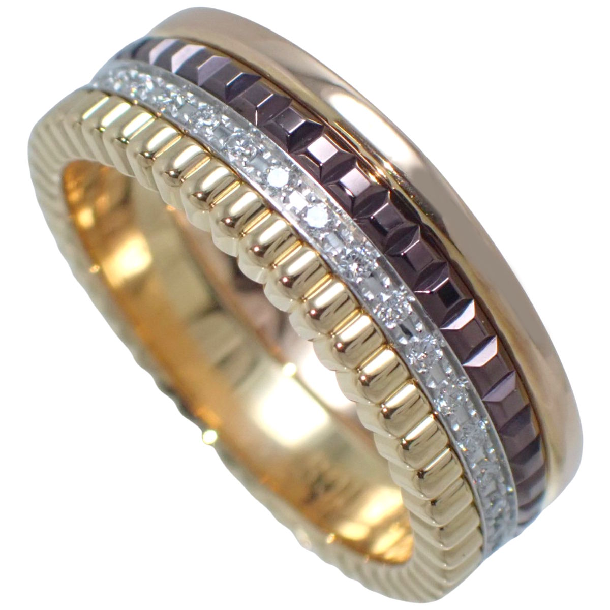 Quatre Classic Diamond Ring, Small Diamond, 18K Yellow Gold, PG, and White Gold