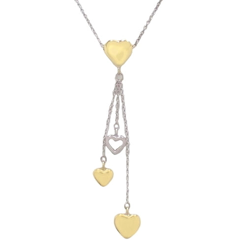 Multi-Heart Drop Pendant, Yellow Gold (K18YG) and White Gold (K18WG) Jewelry Accessory