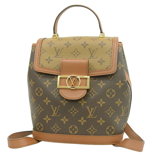 Monogram Dauphine Backpack, Monogram Canvas, Monogram Reverse, Brown, M45142, Backpack, Shoulder Bag
