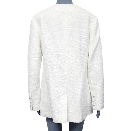 Coco Mark Pearl Button Tweed Jacket Size 40 P74