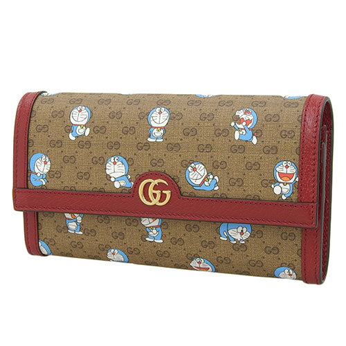 ミニGGスプリーム ドラえもん×グッチ ラウンドジップウォレット コラボ 限定 ロングウォレット GGスプリームキャンバス 647786