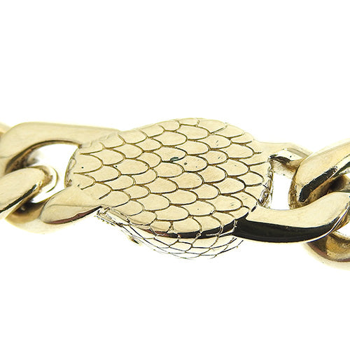 Serpenti Forever Bracelet, Metal (GP), Enamel, Accessory, Jewelry, Maxi Chain, Snake Motif, Snake Head