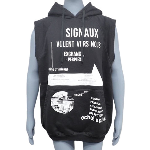 Sleeveless Hoodie, Size XS, Apparel, Clothing, Logo Print, Hoody