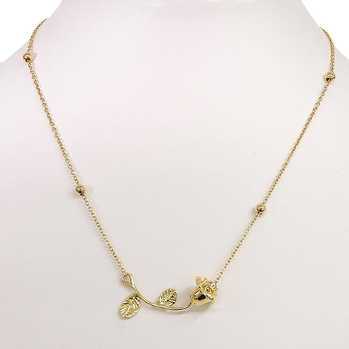 マイクロ ローズ ネックレス イエローゴールド K18YG アクセサリー ジュエリー 薔薇 バラ