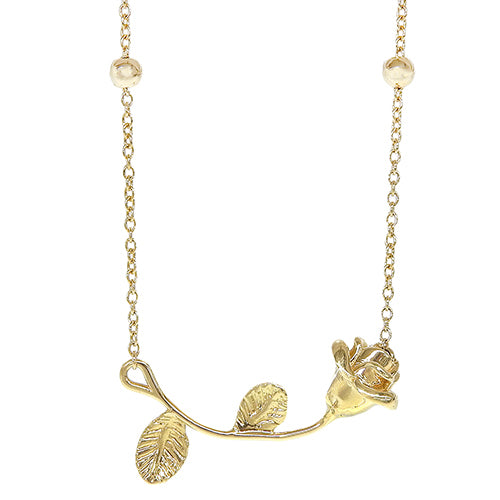 マイクロ ローズ ネックレス イエローゴールド K18YG アクセサリー ジュエリー 薔薇 バラ