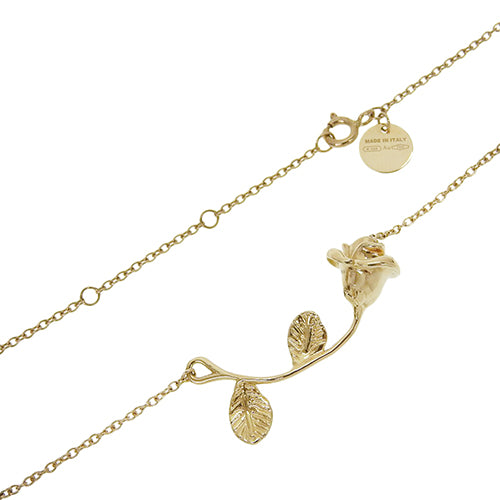 マイクロ ローズ ネックレス イエローゴールド K18YG アクセサリー ジュエリー 薔薇 バラ