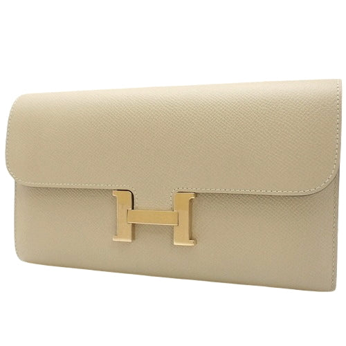 Constance Long Trench Bag in Epsom Leather with Gold Hardware and X Stamp, Long Wallet
