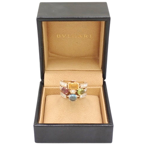Allegra Ring, Diamond, Tourmaline, Citrine, Peridot, and Topaz, 18K Yellow Gold, YG, Accessory, Jewelry, Three-Band, Size 10.5 (50.5)