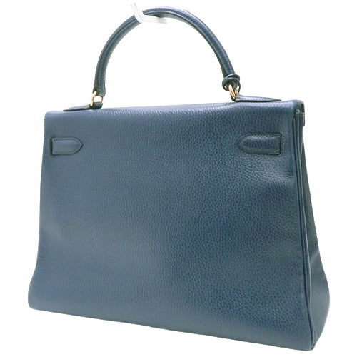 ケリー 32 (内縫い) アルデンヌ ネイビー ブルー ゴールド金具 □A刻印