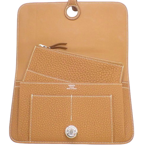 Dogon Duo Taurillon Clemence leather with palladium hardware and gold W stamp