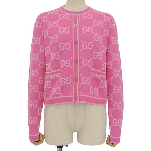 GG Cotton Jacquard Cardigan, Size S, Apparel, Fashion