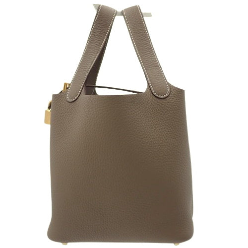 【新品】ピコタンロック PM トリヨンクレマンス エトープ/エトゥープ ゴールド金具 W刻印