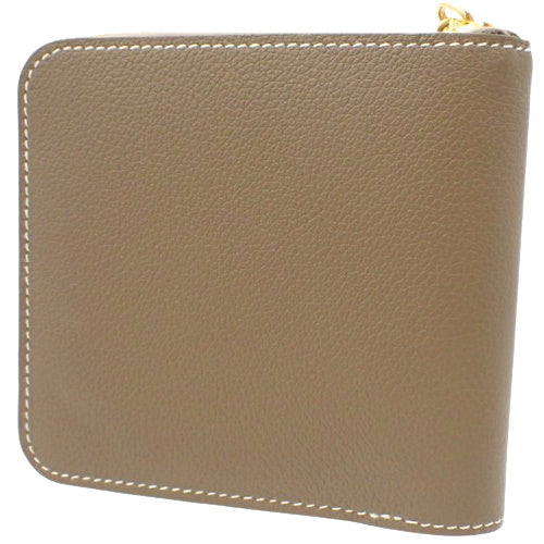 Zip Ango Etoupe/Etoupe Evercolor Gold Hardware W Stamp Round Zip Wallet Chaine d'Ancre Bifold