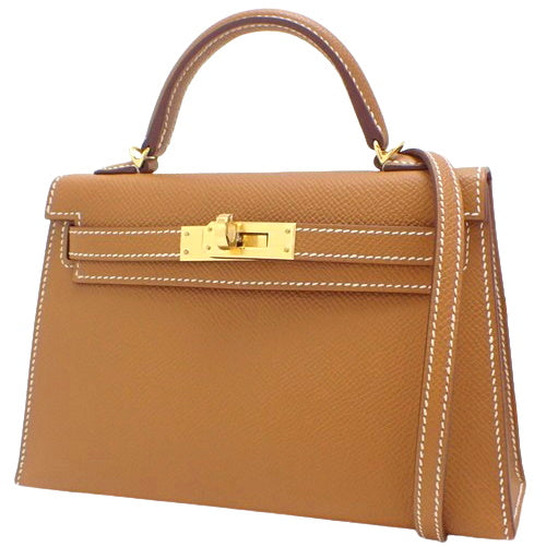 【新品】ミニケリー ミニバッグ 2WAY ショルダー ヴォーエプソン ゴールド K刻印