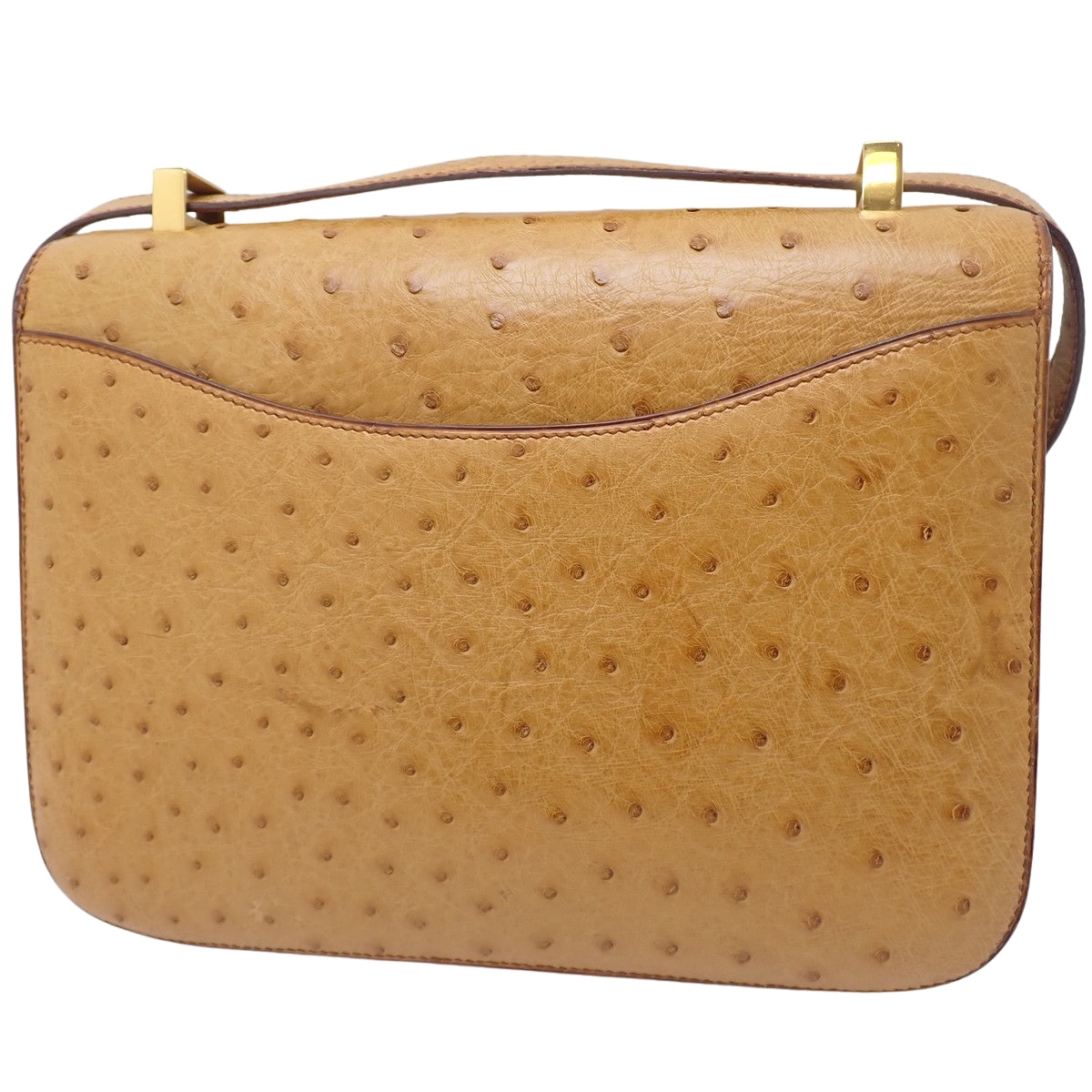 Constance 23, Ostrich Leather, Chestnut Color, Gold Hardware, 〇S Mark