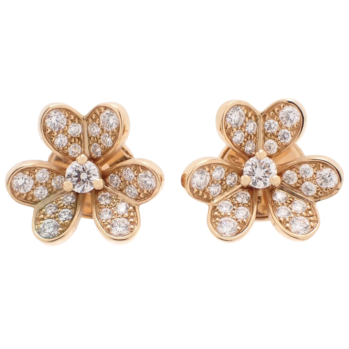 Frivole耳环，迷你款，钻石，18K玫瑰金