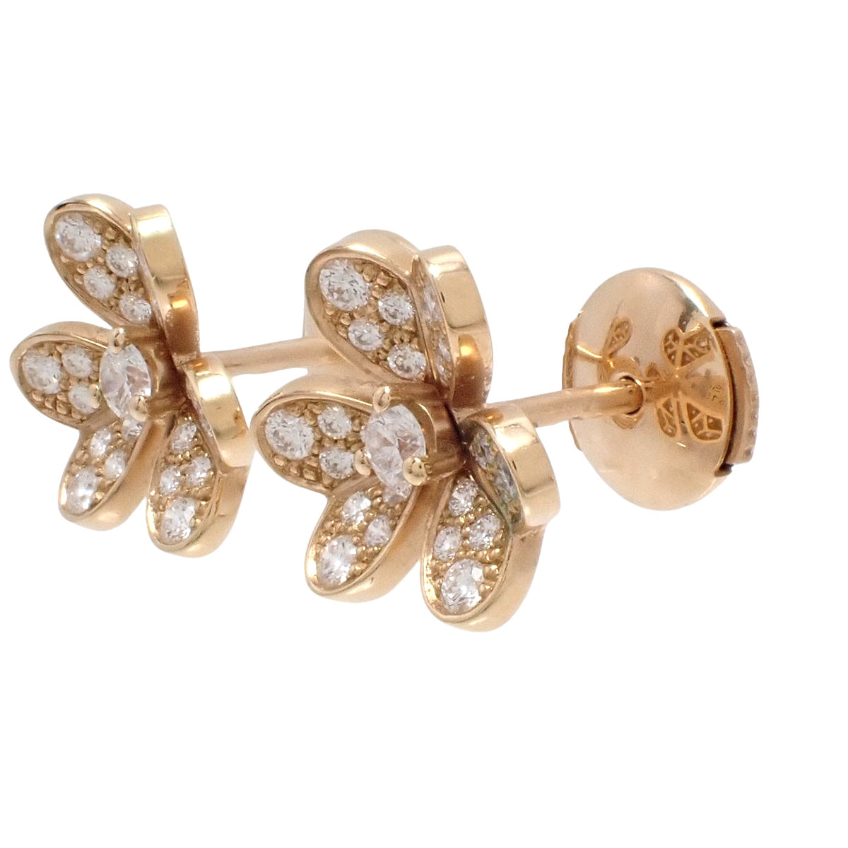 Frivole earrings, mini model, diamonds, pink gold, 18K pink gold