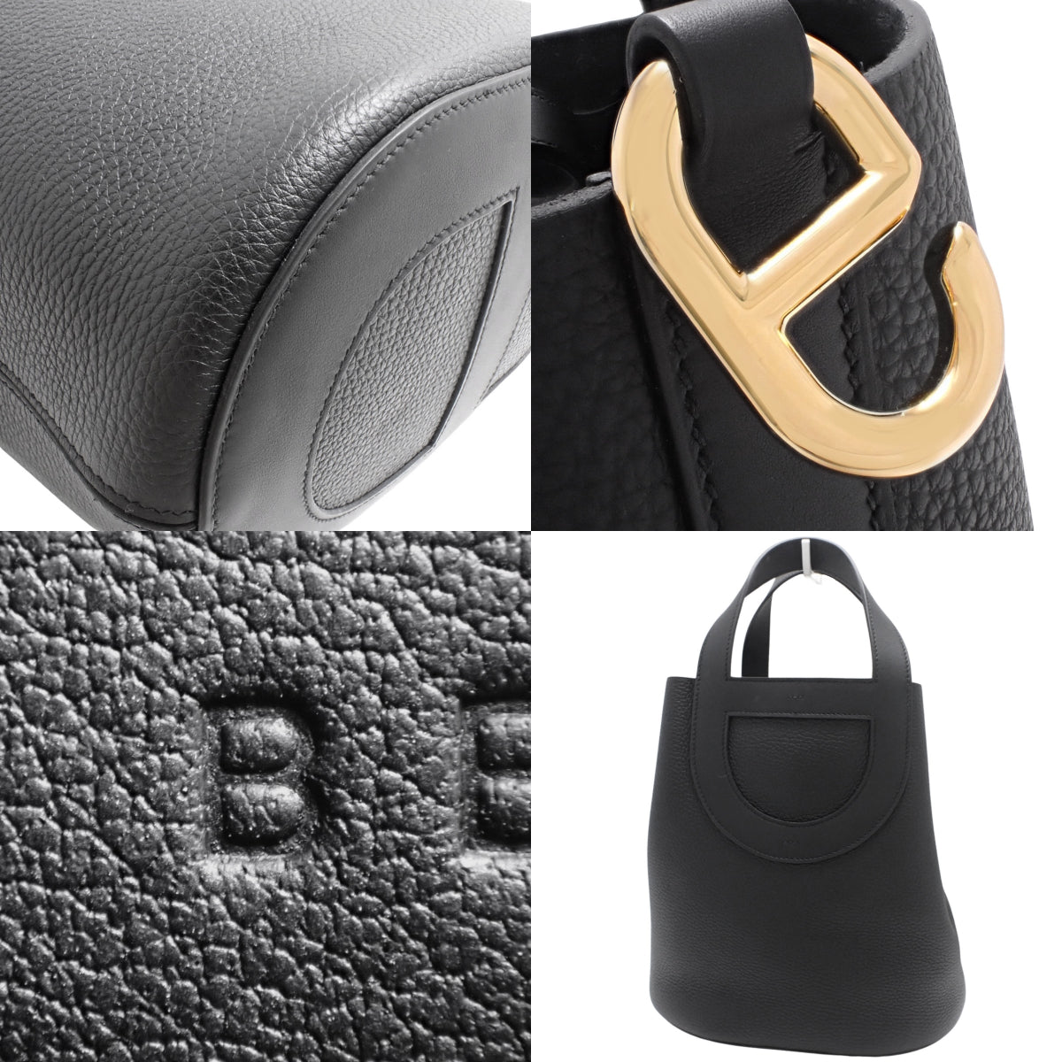 In the Loop 23 Taurillon Clemence Leather Black Gold Hardware B Stamp