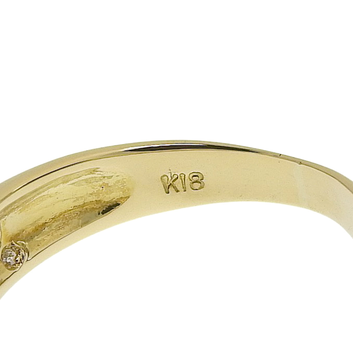 Diamond ring D0.30 Yellow gold K18YG 1.8g