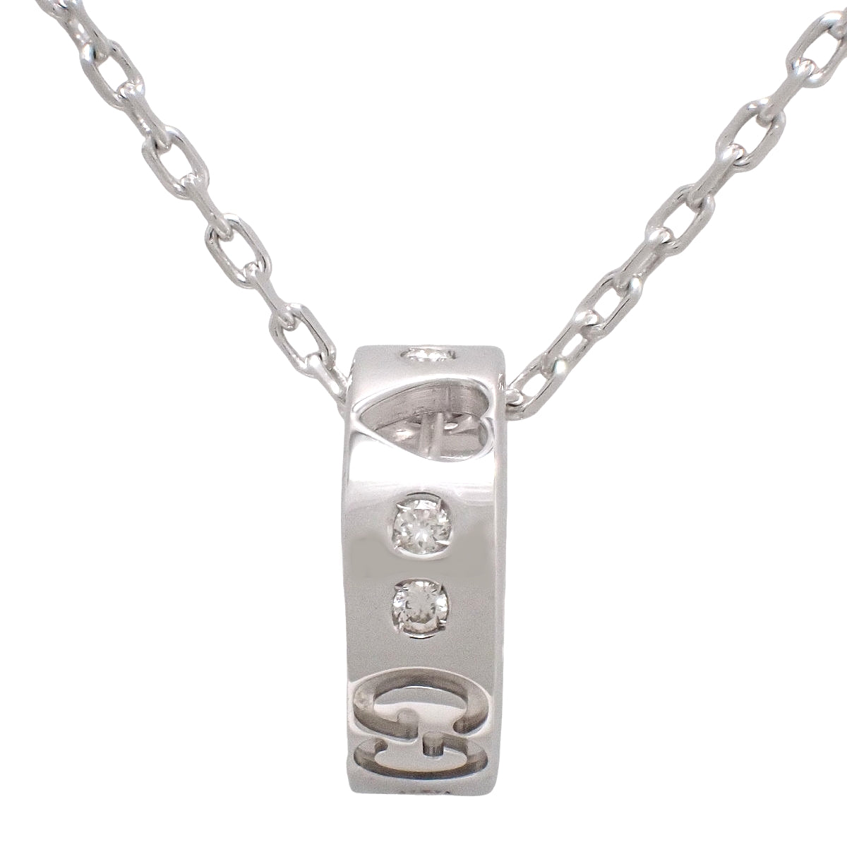 アイコンアモール ネックレス ダイヤモンド ホワイトゴールド K18WG 5.5g