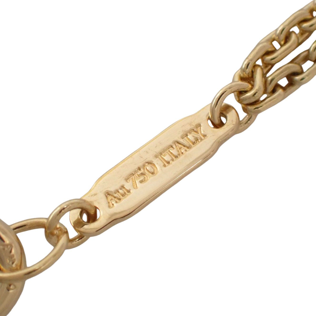 ラージ ダブル リンク ペンダント ダイヤモンド D0.74 イエローゴールド K18YG