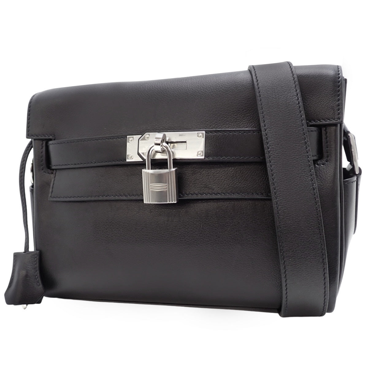 Kelly Messenger PM Evergrain Palladium Hardware Black B Stamp