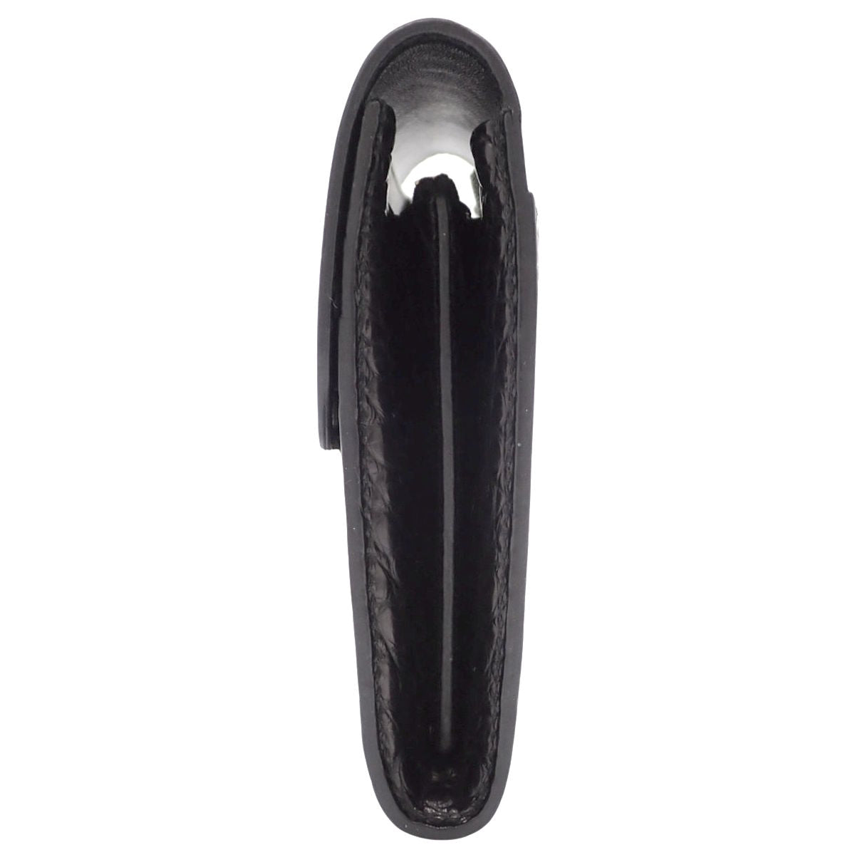 Constance Compact Alligator Black Silver Hardware C Stamp