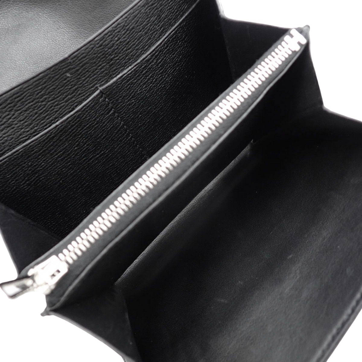 Constance Compact Alligator Black Silver Hardware C Stamp