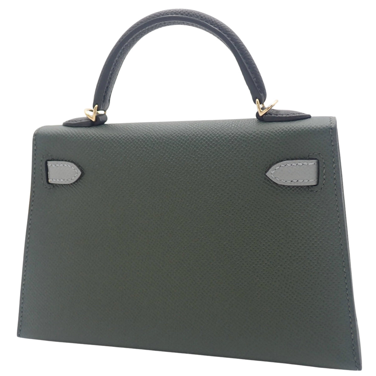 [New] Mini Kelly 2 Tricolor K Stamp, Epsom Leather, Beurre Mangrove, Beurre Amand, Black, Gold Hardware