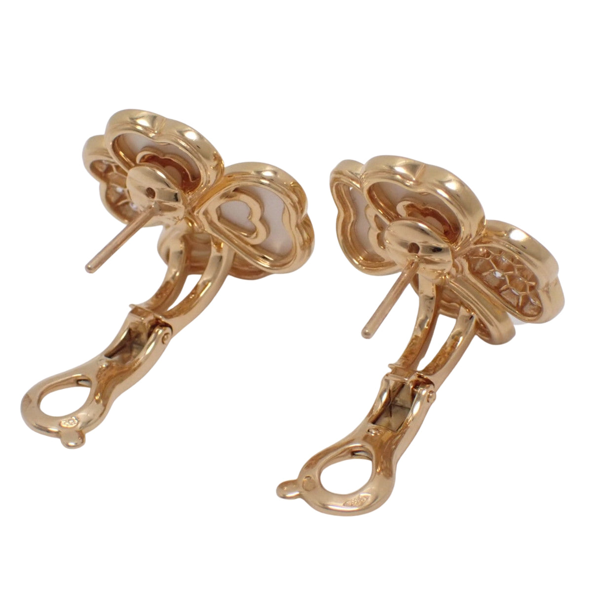 Cosmos Medium Earrings, Mother of Pearl/Diamond, Pink Gold, 18K PG, 14.9g