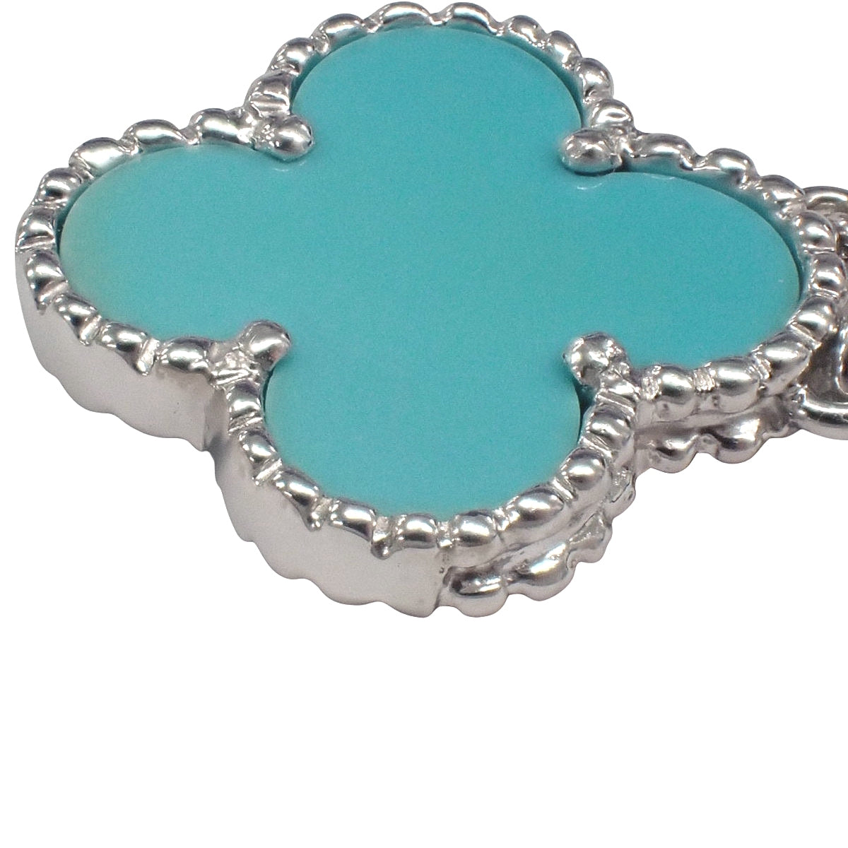 ヴィンテージアルハンブラ ネックレス ターコイズ ホワイトゴールド K18WG 5.1g