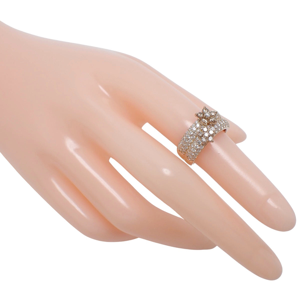 フラワー ダイヤ リング ダイヤモンド D1.07/0.4 ピンクゴールド K18PG 7.0g