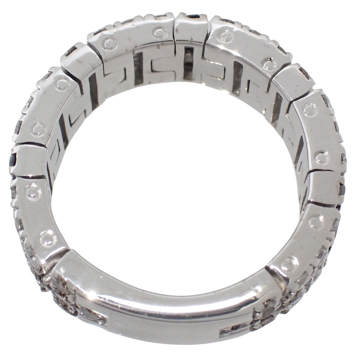 Cross motif ring with diamonds D0.30, D0.40, D0.84, white gold K18WG 8.6g