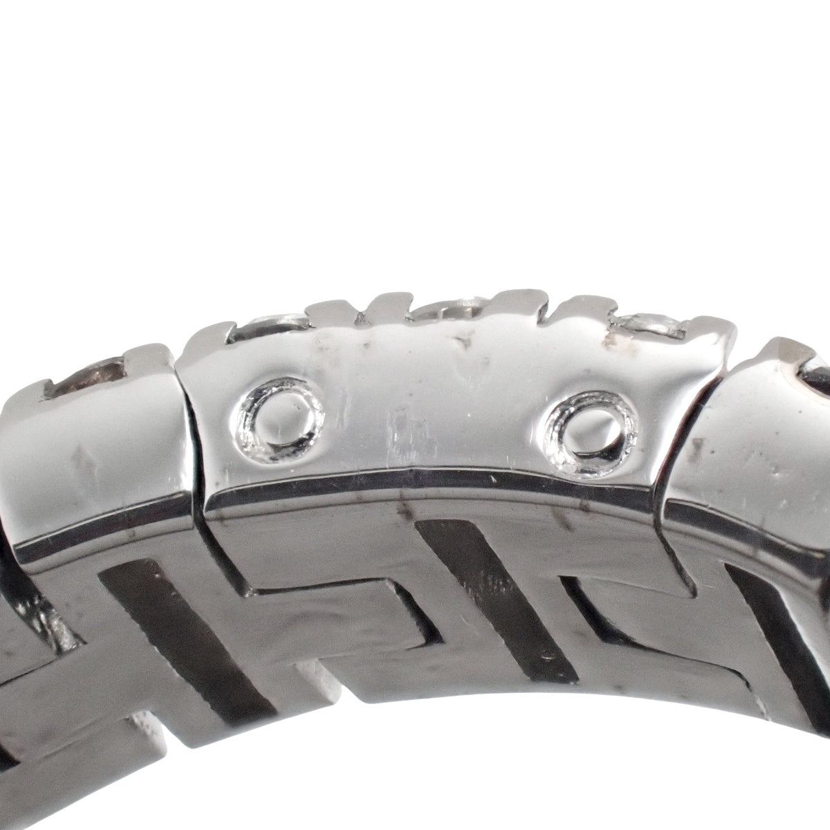 Cross motif ring with diamonds D0.30, D0.40, D0.84, white gold K18WG 8.6g