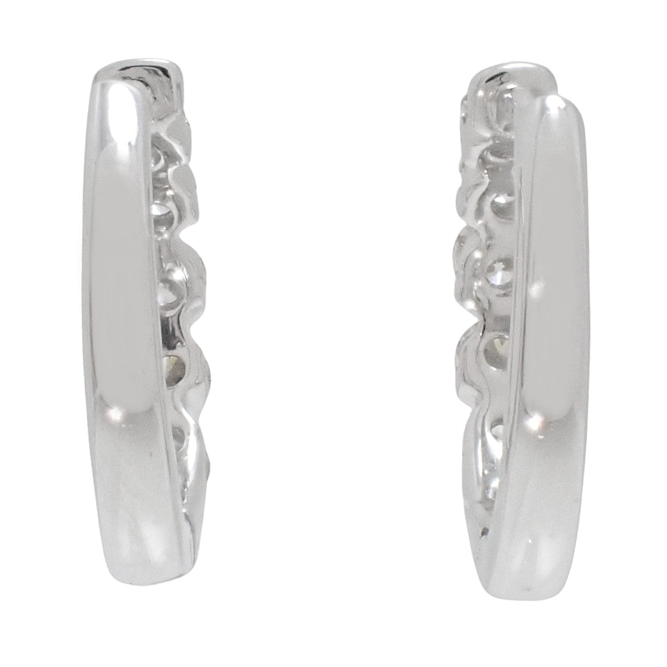 ダイヤモンド フープ ピアス 0.25/0.25 ホワイトゴールド K18WG 2.5g