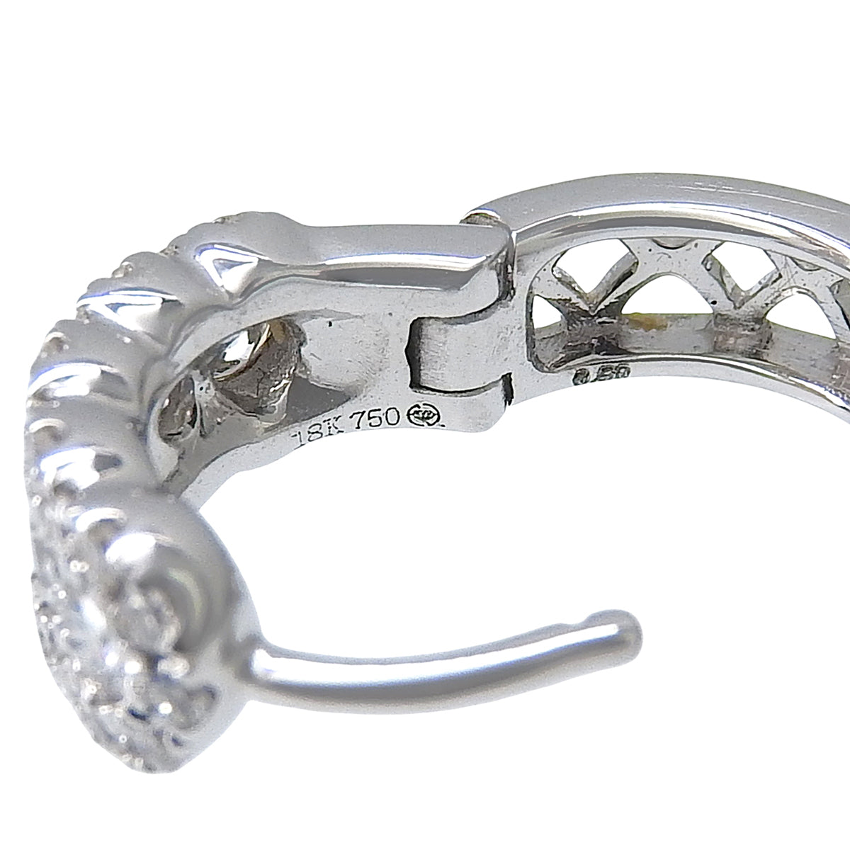 ダイヤモンド ミニフープ ピアス D0.50,0.50 ホワイトゴールド K18WG