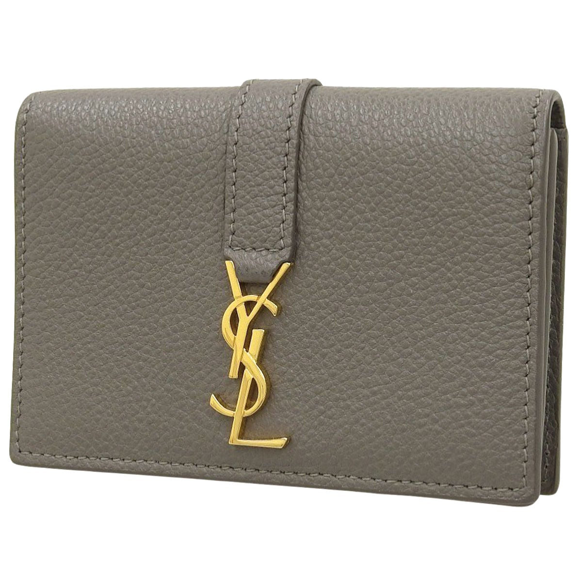 YSLライン カードケース レザー グレー 613536