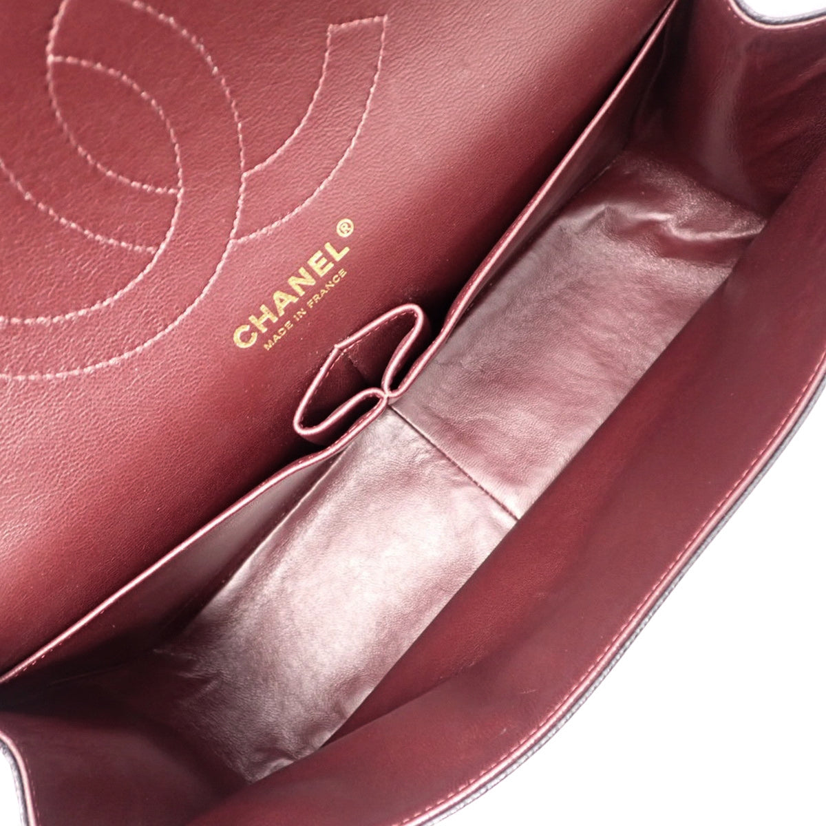 Matelasse Coco Mark Double Flap Chain Shoulder Bag, Caviar Skin, Black