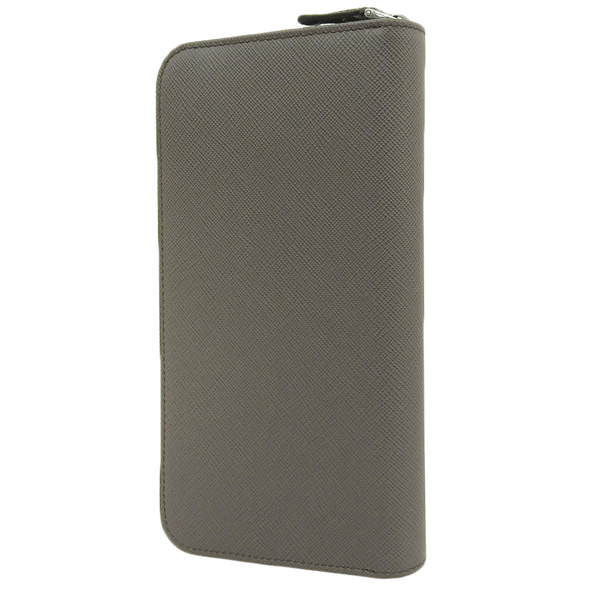 Saffiano 三角拉链钱包，Saffiano 皮革材质，烟灰色，2ML317_QHH_F0170