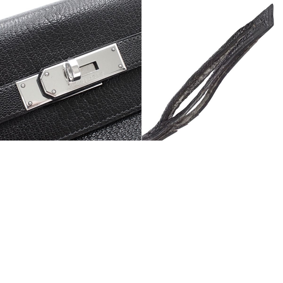 ケリー35 (内縫い) シェブルミゾル パラジウム金具 ブラック シルバー金具 □H刻印