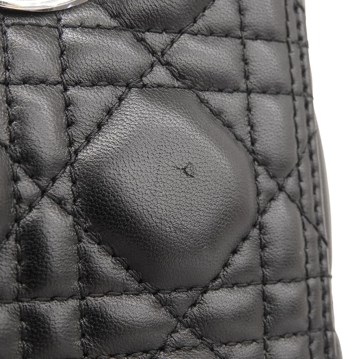 カナージュ レディディオール ミディアム ラムスキン ブラック