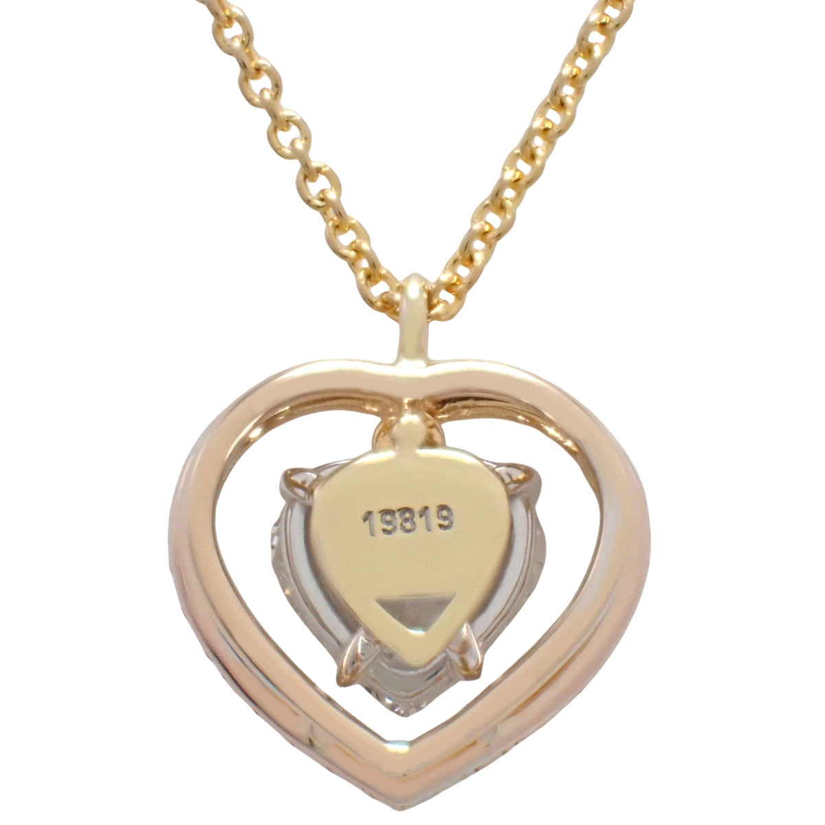 ハートシェイプ ダイヤモンド ペンダント ダイヤモンド/ピンクダイヤモンド D0.87/PD0.28 イエローゴールド K18YG ピンクゴールド K18PG 3.5g