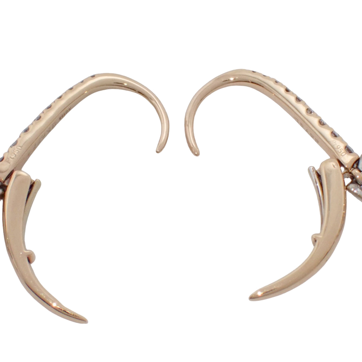 ペアシェイプ フープ ピアス ダイヤモンド ピンクゴールド K18PG プラチナ Pt950 3.0g