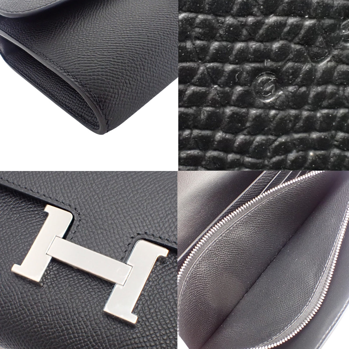 【全新】Constance Long To Go 手提包，G 字印记，Epsom 小牛皮，黑色，银色五金