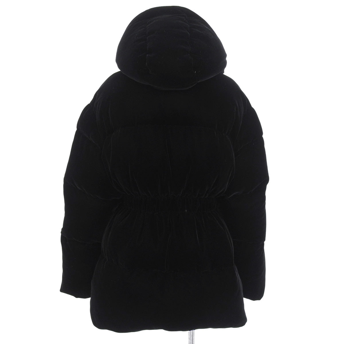 Triangle Logo Velour Hooded Down Jacket 2024 Size 40