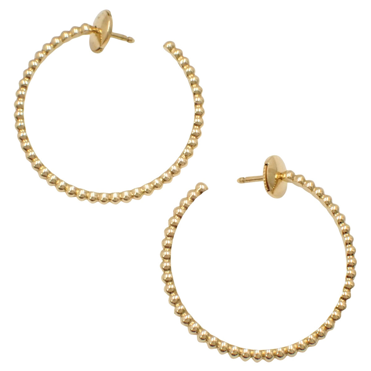 Perle hoop earrings, small model, 18K yellow gold (YG)