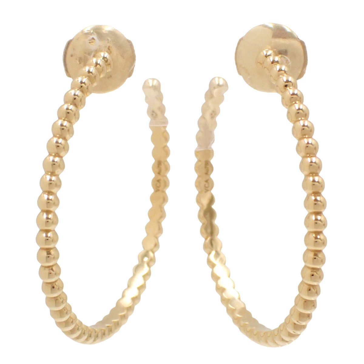 Perle hoop earrings, small model, 18K yellow gold (YG)